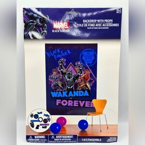Marvel Black Panther Wakanda Forever Backdrop With Props(16pcs)☆